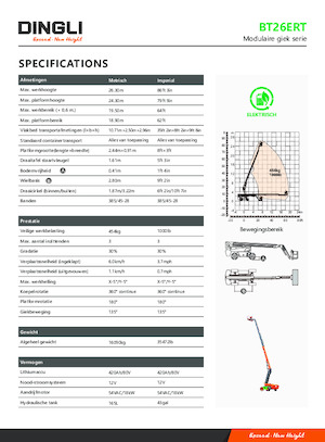 Teleskoparbeitsbühnen auf Rädern Dingli BT26ERT