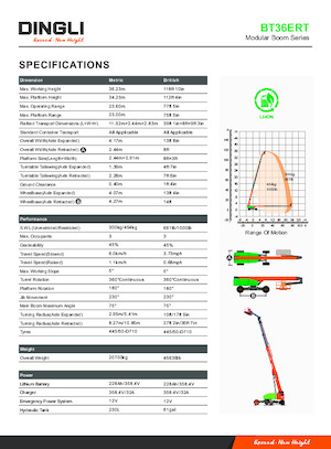 Teleskoparbeitsbühnen auf Rädern Dingli BT36ERT