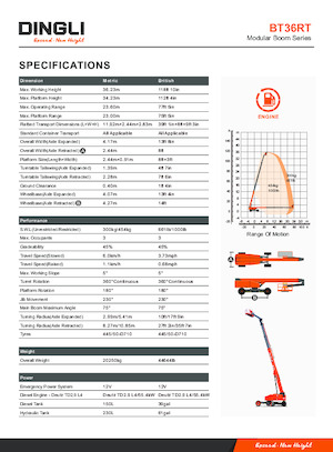 Teleskoparbeitsbühnen auf Rädern Dingli BT36RT