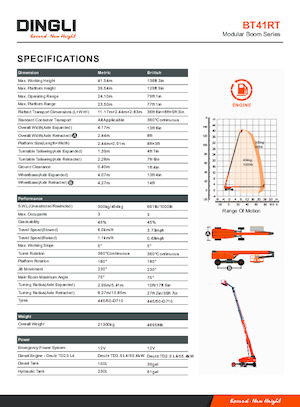 Teleskoparbeitsbühnen auf Rädern Dingli BT41RT