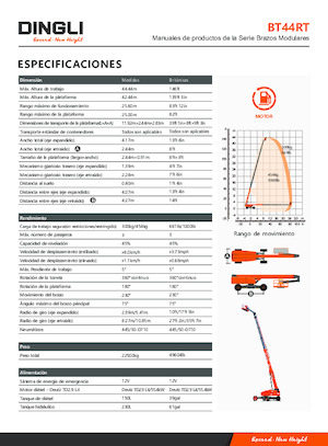 Teleskoparbeitsbühnen auf Rädern Dingli BT44RT