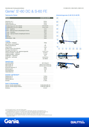 Teleskoparbeitsbühnen auf Rädern Genie S-60 FE