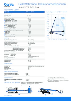 Teleskoparbeitsbühnen auf Rädern Genie S-65 XC