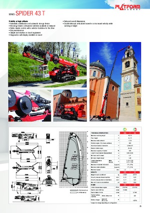 Teleskoparbeitsbühnen auf Rädern Platform Basket SPIDER 43 WE
