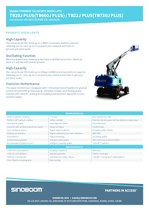 Teleskoparbeitsbühnen auf Rädern Sinoboom TB22J Plus 