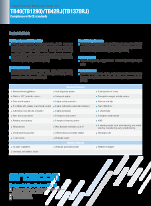 Teleskoparbeitsbühnen auf Rädern Sinoboom TB42RJ 