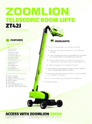 Teleskoparbeitsbühnen auf Rädern Zoomlion ZT42J