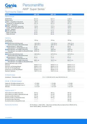 Senkrechtmast-Arbeitsbühnen Genie AWP 30 S