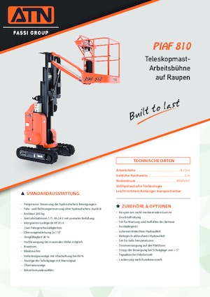 Senkrechtmast-Arbeitsbühnen ATN Piaf 810