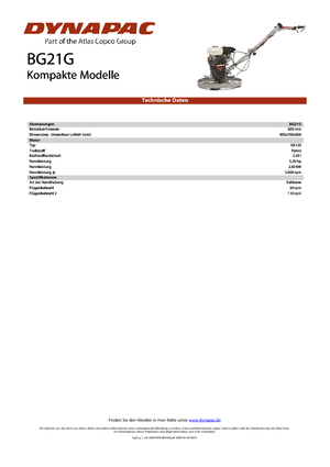 Rotationsglätter, handgeführt Dynapac BG 21G