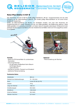 Rotationsglätter, handgeführt Belidor-Noggerath G 937 B