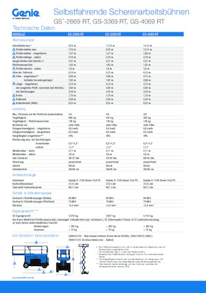 Scherenbühnen auf Rädern Genie GS-3369 RT
