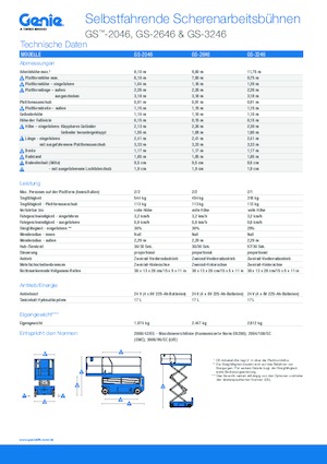 Scherenbühnen auf Rädern Genie GS-3246