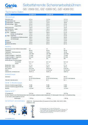 Scherenbühnen auf Rädern Genie GS-3369 DC