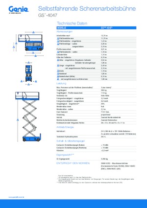 Scherenbühnen auf Rädern Genie GS-4047