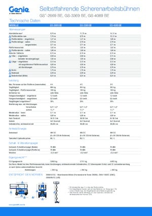 Scherenbühnen auf Rädern Genie GS-3369 BE