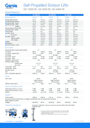 Scherenbühnen auf Rädern Genie GS-3369 BE
