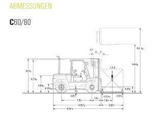 Clark C 60 D Abmessungen und Größe