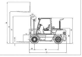 Doosan D90S-5 Abmessungen und Größe