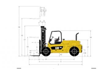 Caterpillar DP120N Abmessungen und Größe