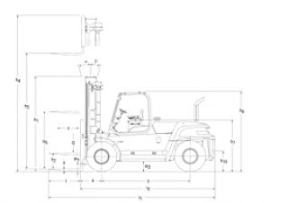 Mitsubishi FD135N Abmessungen und Größe