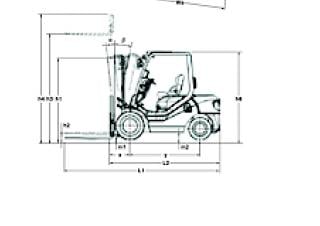Komatsu FD 25 T 14 Abmessungen und Größe