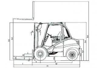 Linde H 50 D Abmessungen und Größe