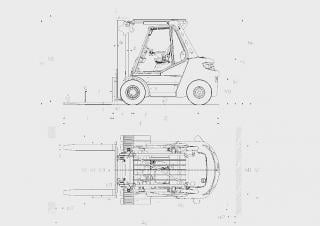 Linde H70D Abmessungen und Größe