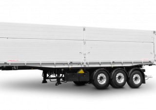 Anhänger Sattelauflieger Kipper Schwarzmüller 3-axle large-scale aluminium hollow profile tipper semitrailer for (un)loading and tipping to the left or rear