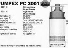 Abwasser-Schlammpumpen Pumpex PC 3001 V