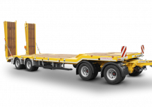 Anhänger Tiefbett Schwarzmüller 4-axle low loader trailer with offset platform