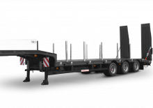 Sattelauflieger Tiefbett Schwarzmüller 3-axle low loader semitrailer with offset platform - reinforced